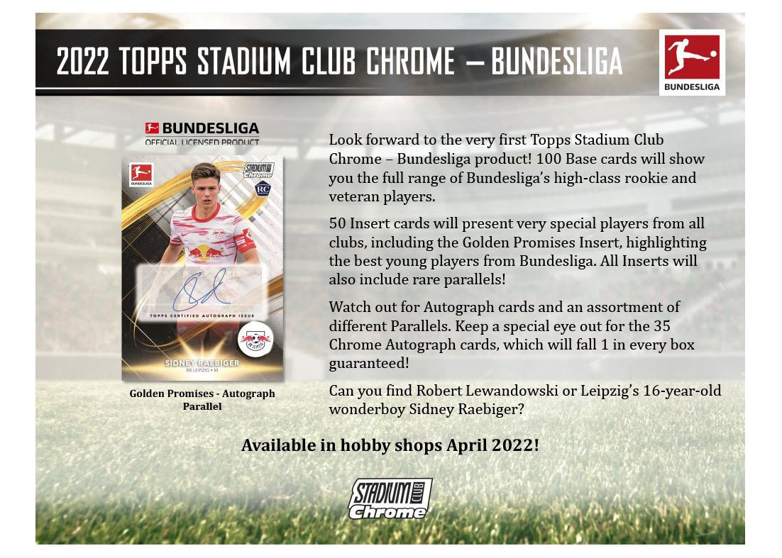2022+Topps+Stadium+Club+Chrome+Bundesliga+Soccer+Hobby+Box