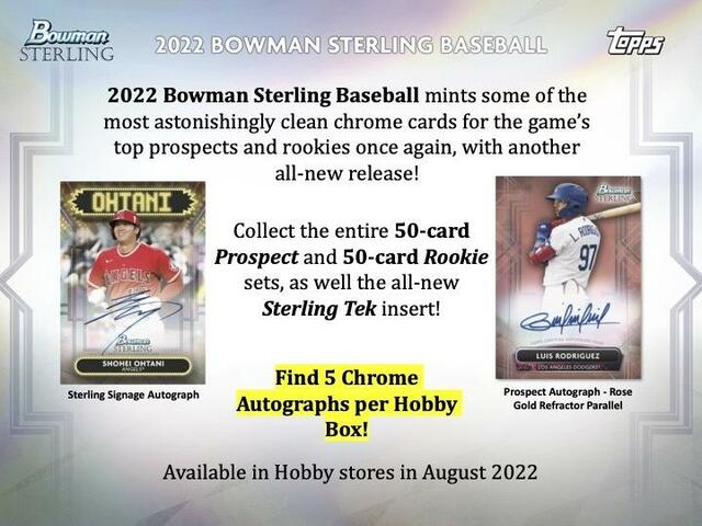 2022+Bowman+Sterling+Baseball+Hobby+Box
