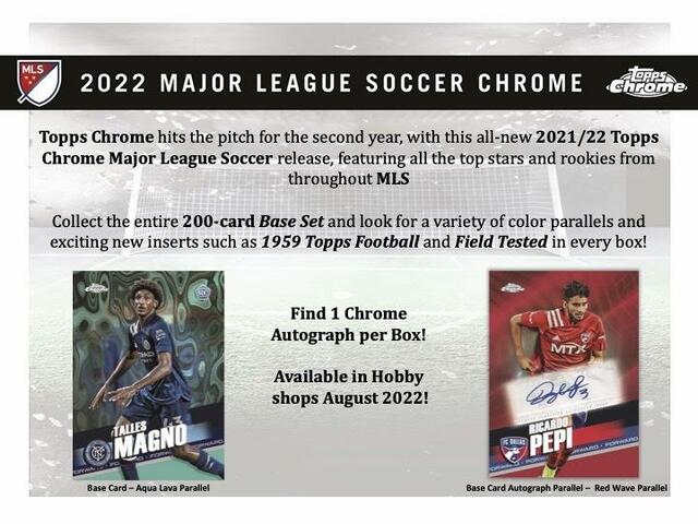 2022+Topps+MLS+Chrome+Soccer+Hobby+Box