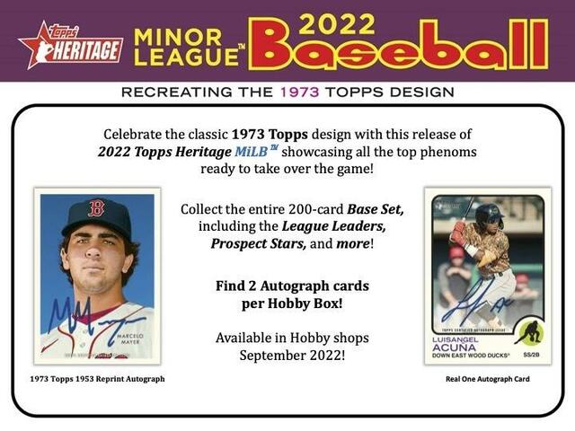 2022+Topps+Heritage+Minor+League+Baseball+Hobby+Box
