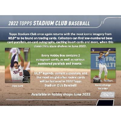 2022+Topps+Stadium+Club+Baseball+Hobby+Box